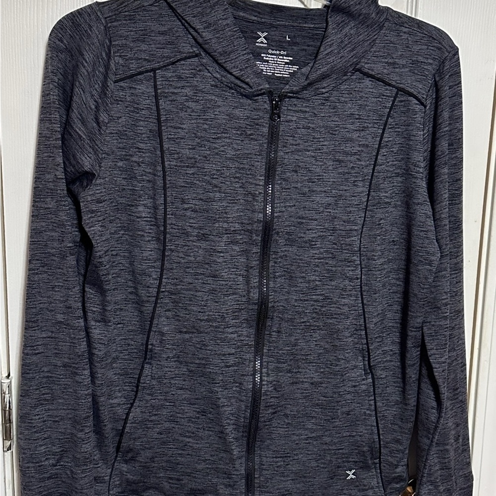 Xersion Women’s Charcoal Quick-Dri Zip-Up Jacket, L